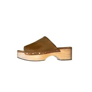 Dolce Vita DORADO Women’s Saddle Brown Suede Clog Sandals MSRP $120 SZ 8 slip on